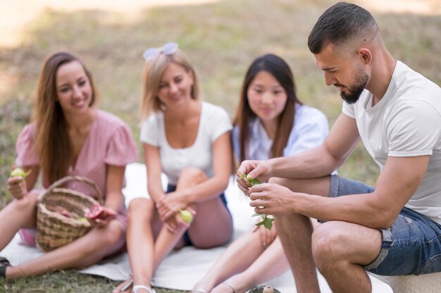 Friends hanging out together back to normal