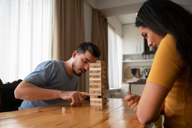 Friends having a fun game night