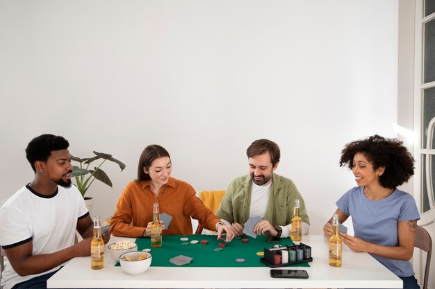 Friends playing poker together