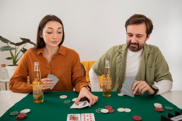 Friends playing poker together