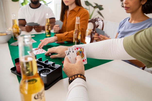 Friends playing poker together