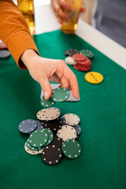 Friends playing poker together