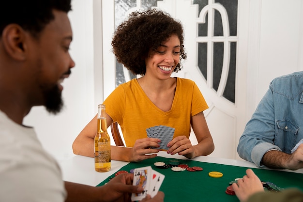 Friends playing poker together