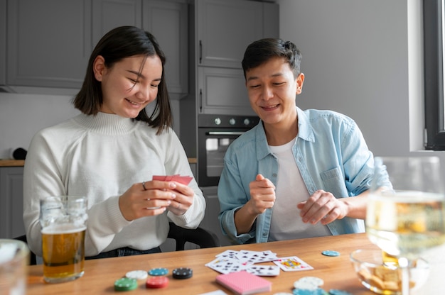 Friends playing poker together