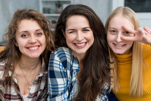 Friends posing for a photo