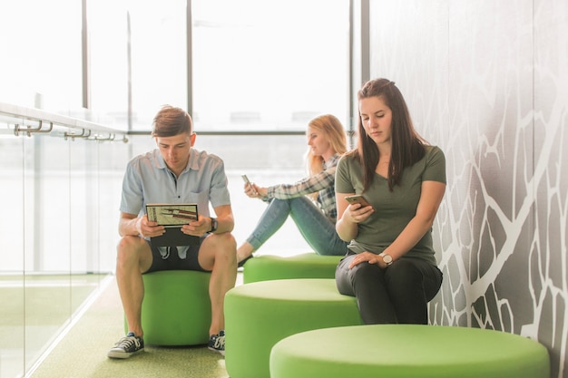 Friends sitting and reading