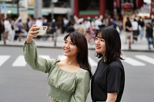 Friends spending time together in the city