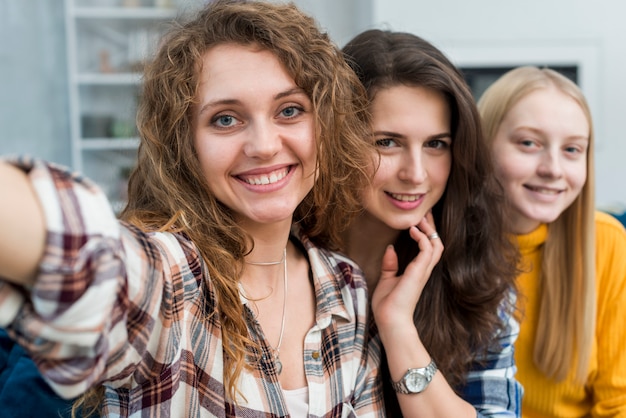 Friends taking a selfie