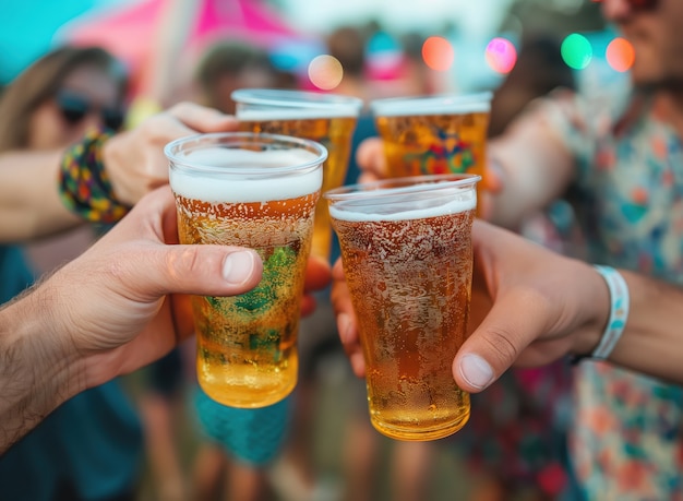 Free photo friends toasting beer to celebrate