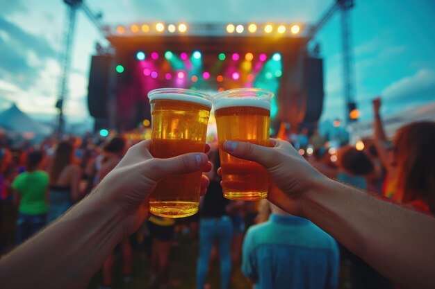 Friends toasting beer to celebrate