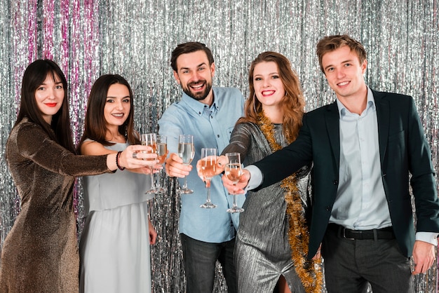 Friends toasting new year party