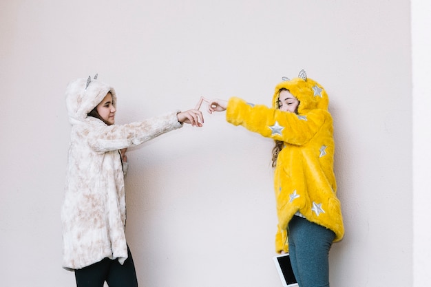 Free Photo friendship concept with two joyful girls