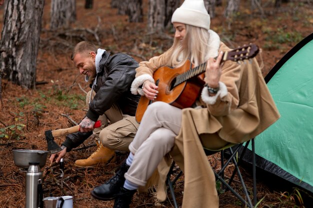 Friensds enjoying their winter camping