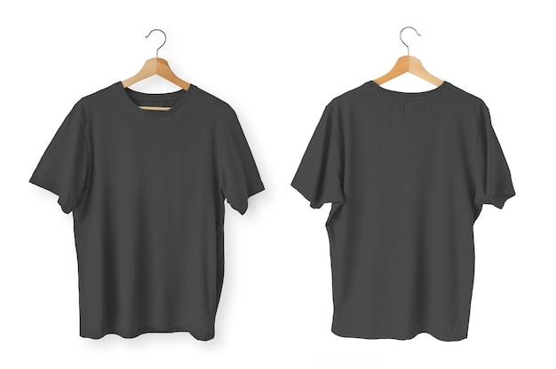 Free Photo front and back isolated black t-shirts