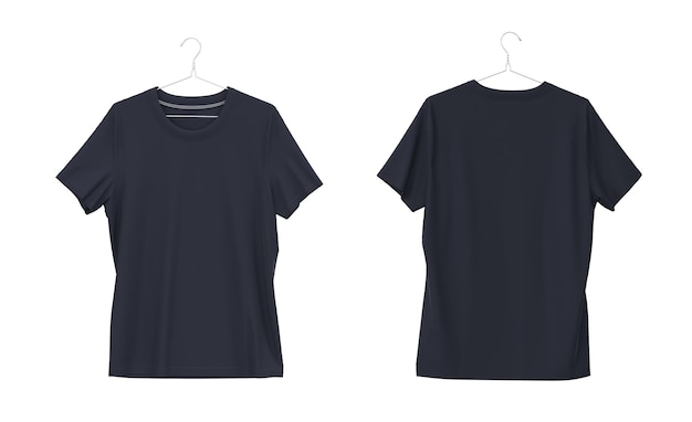 Front and back isolated blank t-shirts