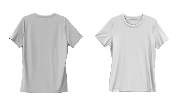 Front and back isolated white t-shirts