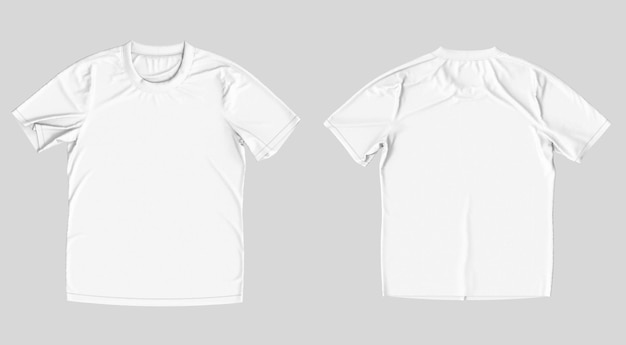 Front and back white blank t-shirts