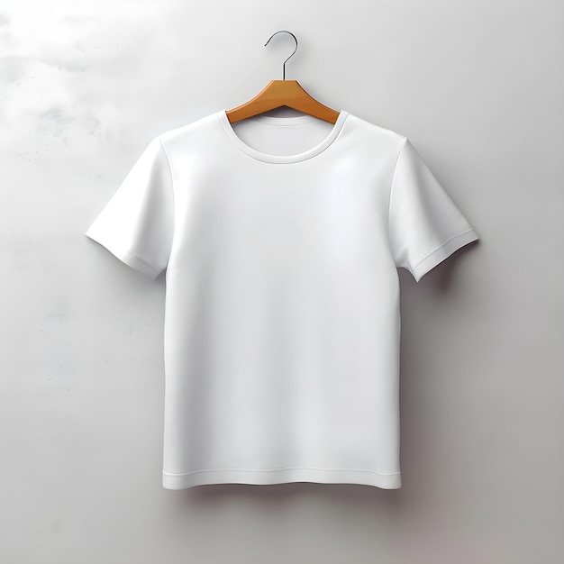 Free Photo front blank white tshirt with hanger template