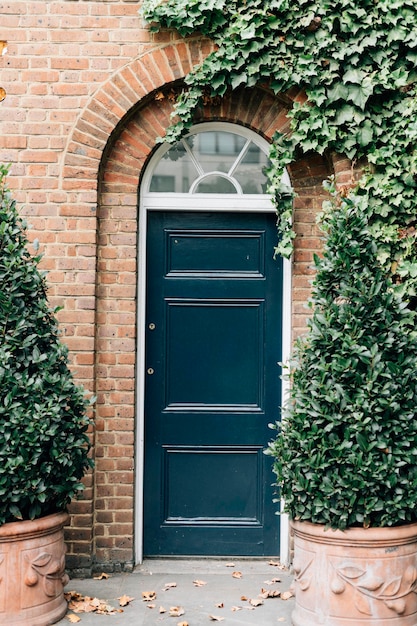 Free photo front door of a city house