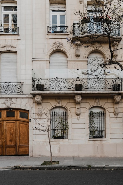 Free Photo front view of architectural building in the city