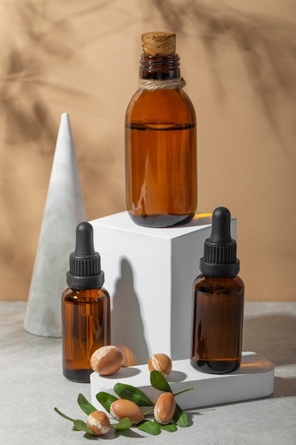 Front view argan oil arrangement