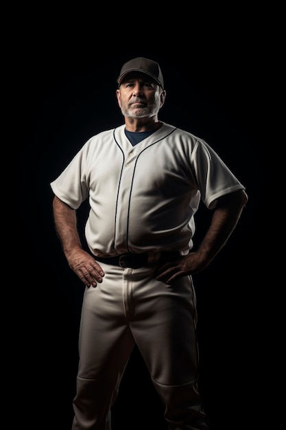 Free photo front view baseball player posing