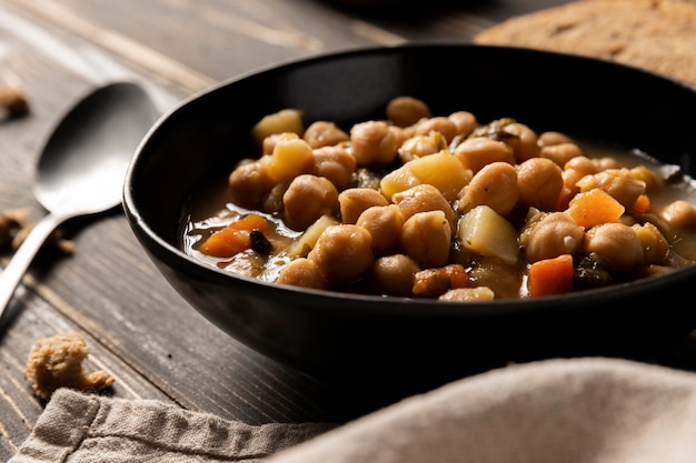 Front view beans in a bowl