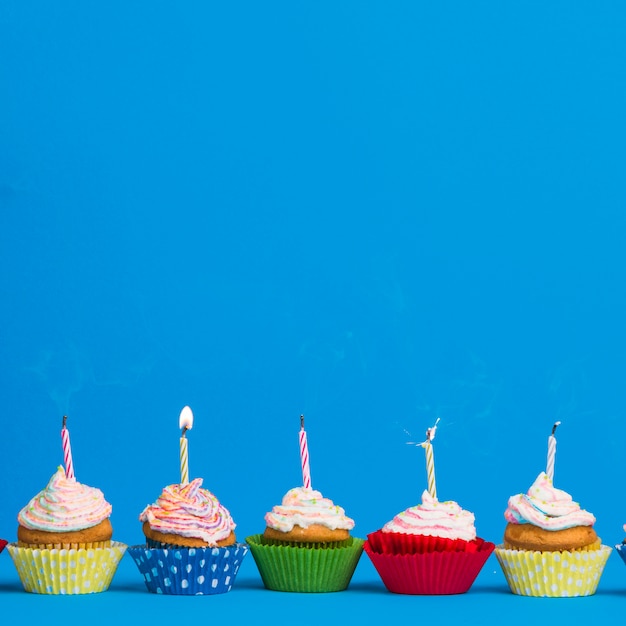 Front view birthday cupcake line