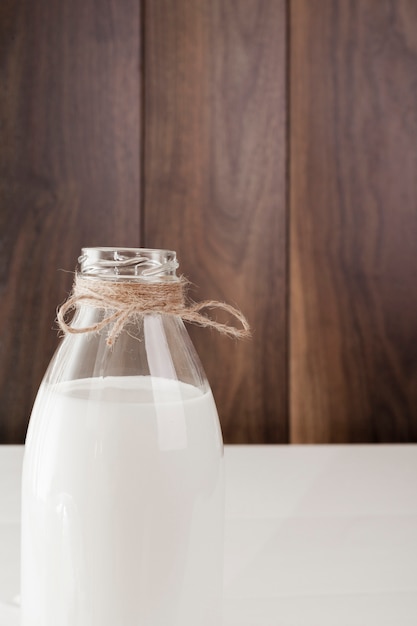 Free photo front view bottle of fresh milk