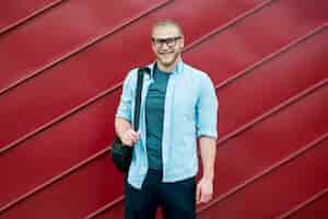 Free photo front view of cheerful man