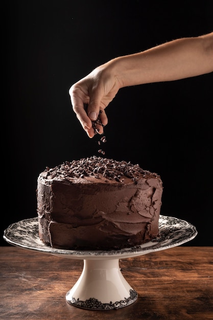 Free photo front view of chocolate cake concept