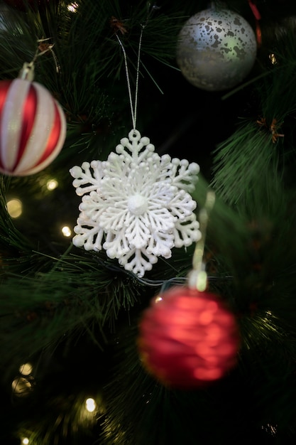 Free Photo front view christmas tree decorations