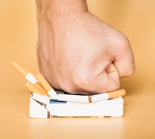 Free Photo front view of cigarette bad habit concept