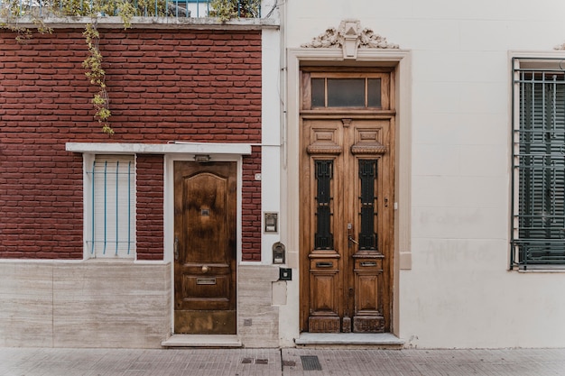 Free Photo front view of city building door