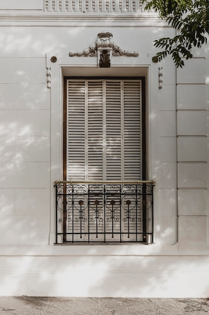 Front view of city building window