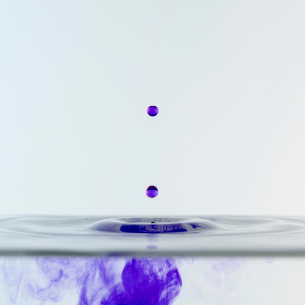 Free photo front view of colored liquid and drops