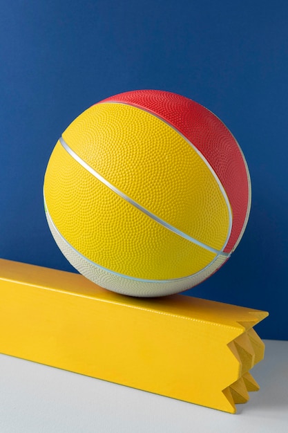 Free photo front view of colorful basketball