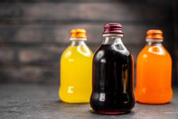 Front view colorful fruit juices