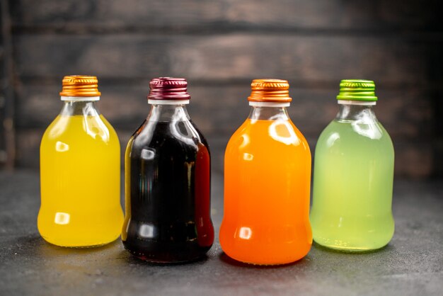 Front view colorful fruit juices