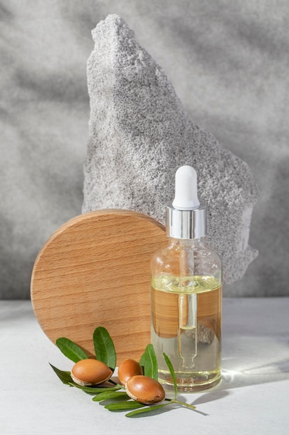 Free photo front view composition of natural argan product