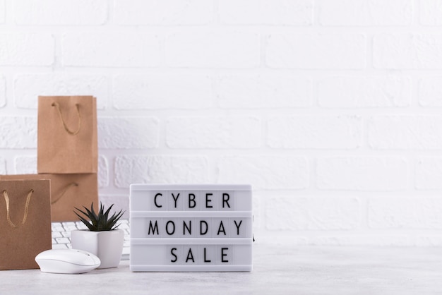 Front view cyber monday composition