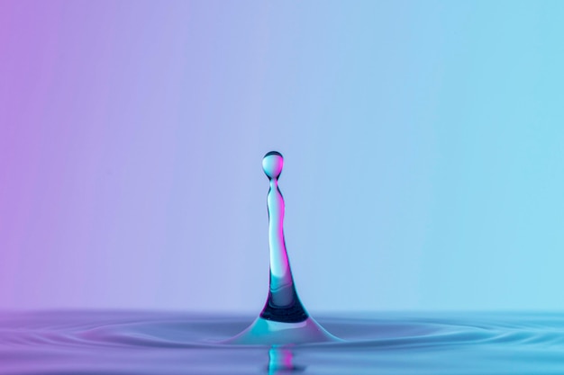 Free Photo front view of drop with clear liquid