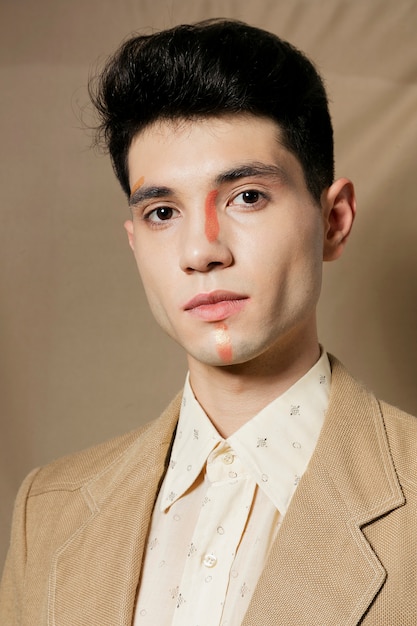 Front view of elegant man in suit