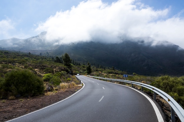 Front view of an empty highway