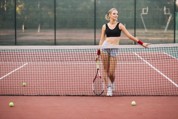 Front view female player looking away