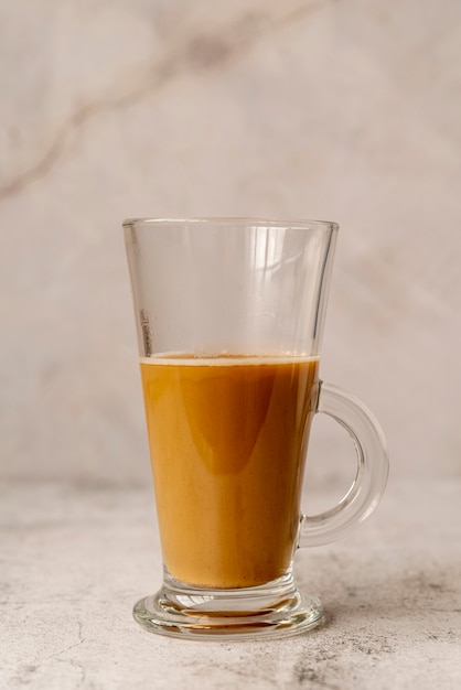 Free Photo front view glass of milk coffee