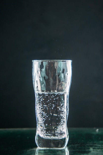 Front view glass of soda on dark drink photo color champagne xmas alcohol