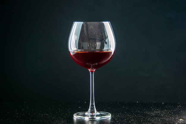 Front view glass of wine on dark drink photo color champagne xmas alcohol