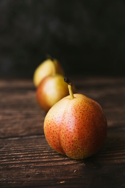 Front view of healthy fruit arrangement