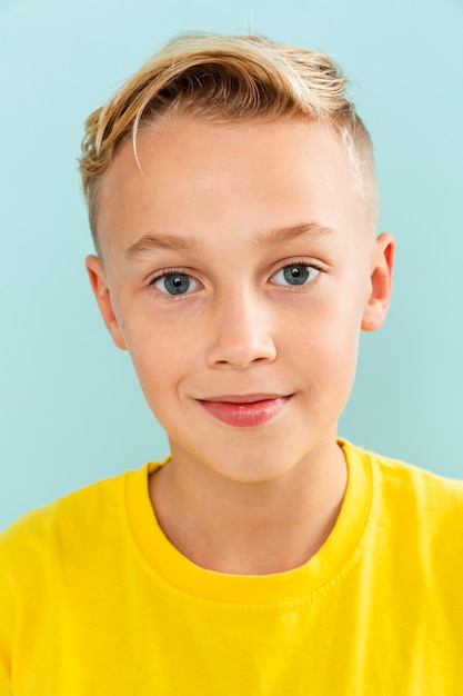 Front view little boy portrait pose